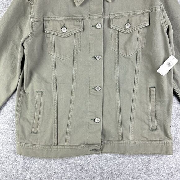 Old Navy Jacket Womens Medium Boyfriend Utility Button Front Casual Layering NEW - Picture 8 of 14
